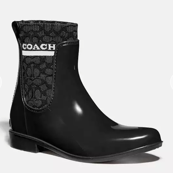Coach 'Rivington' Women's Rubber Rainboots Sz 11 - Picture 4 of 5
